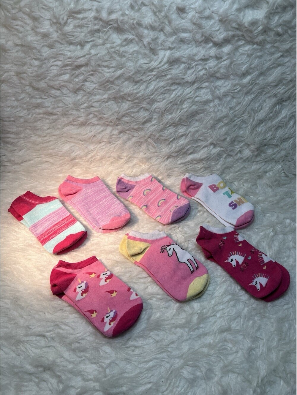 Lot of 7 Unicorn Themed Girls ankle socks